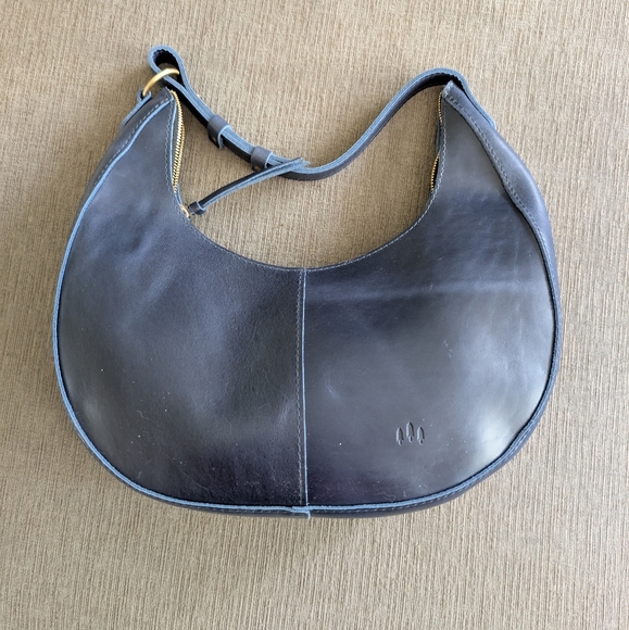 Portland Leather Cowboy Blue Leather Large Nora Bag NEW - Picture 4 of 5